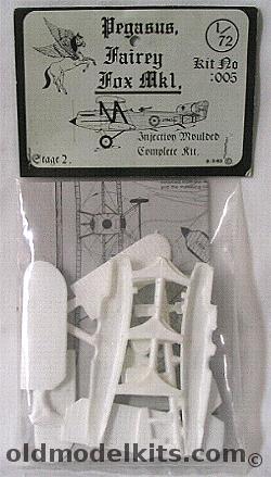 Pegasus 1/72 Fairey Fox Mk1 - Bagged, 005 plastic model kit